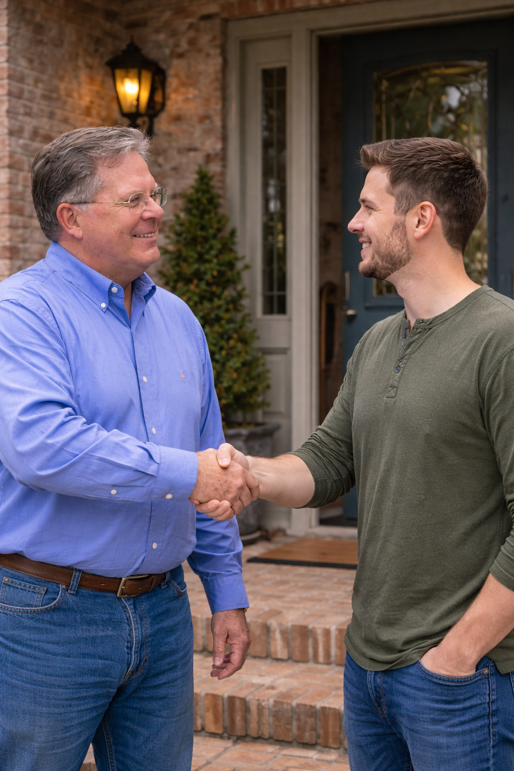 Mike shaking hands — job done right